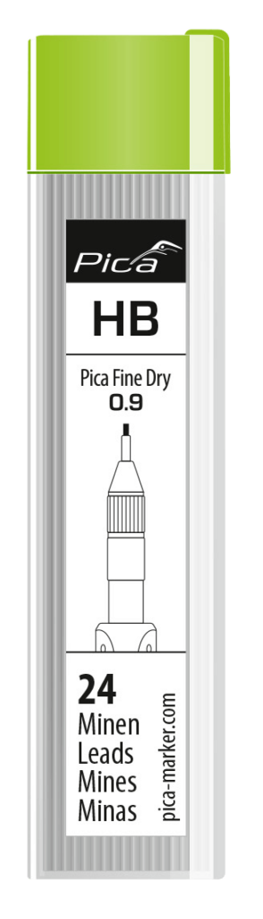 Pica Fine Dry Longlife Automatical Pencil 0.9 mm Set de mines de rechange graphite HB 7030