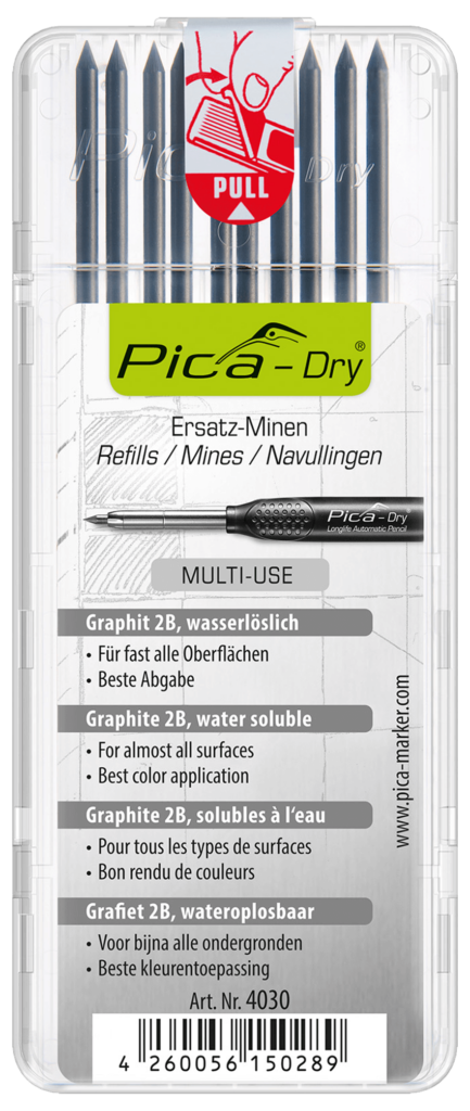 Pica Dry Longlife Automatic Pencil Nachfüllminen "Multi Use" Grafit 2B 4030