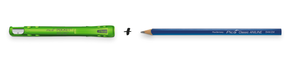 Pica Pocket kołczan i nóż w jednym z drewnianym ołówkiem ANILINE