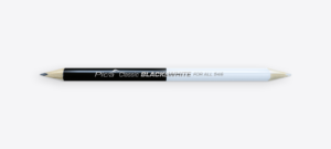 Drewniany ołówek Pica Classic czarno-biały, grafitowy ołówek i biały kolorowy ołówek
