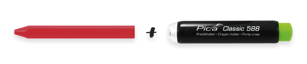 Pica Classic tiza de guardabosque y marcaje, roja con soporte para tiza Pica Classic