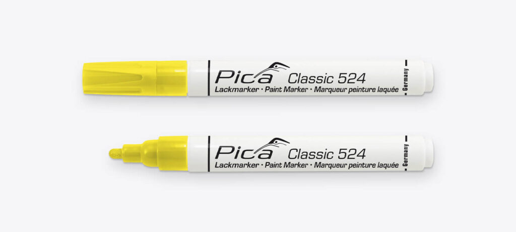Marcador industrial Pica Classic, marcador de pintura, amarillo