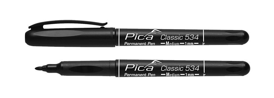 Marcador industrial Pica Classic, marcador de tinta, marcador permanente, negro